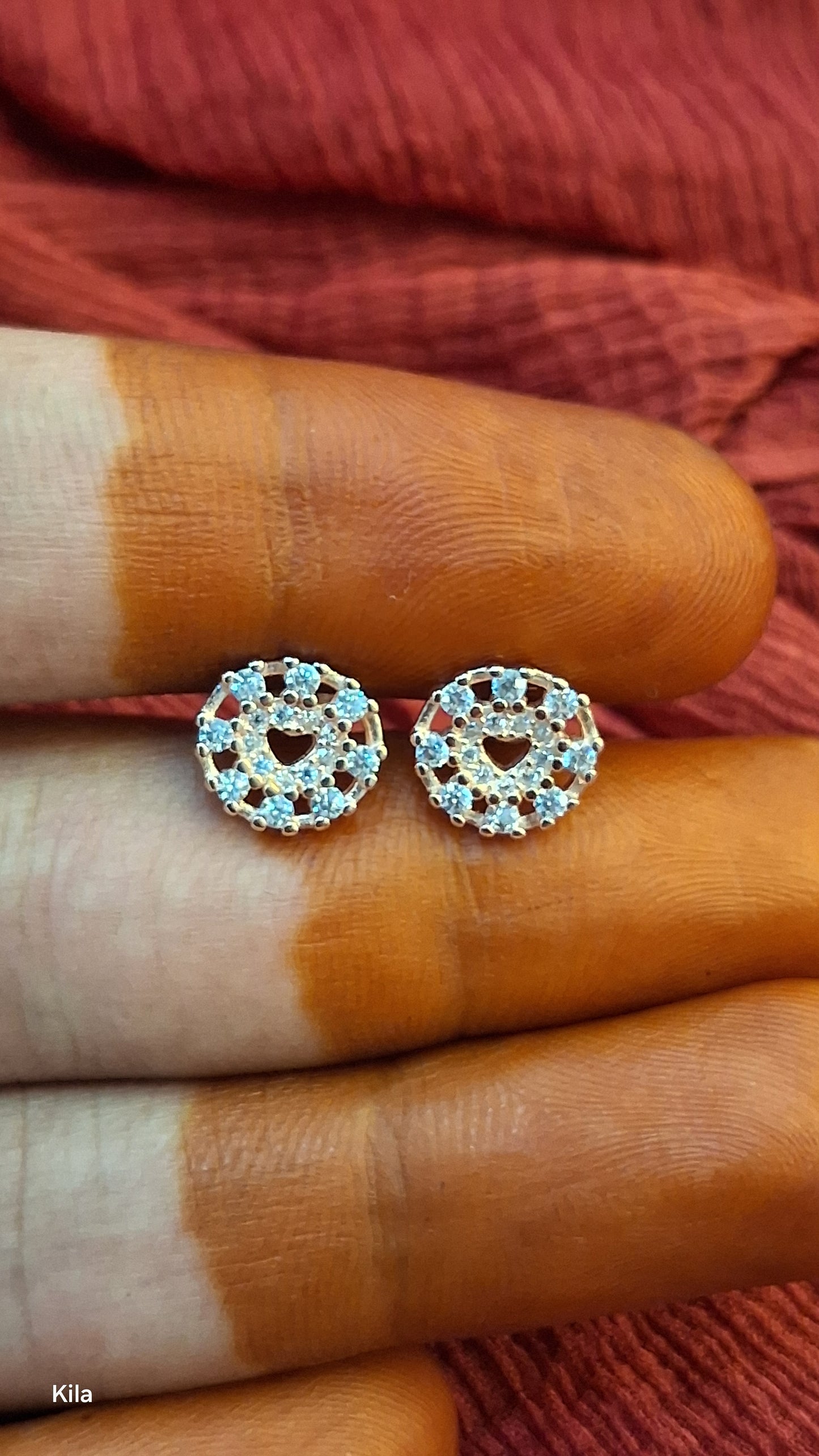 92.5 Silver Rose Gold Plated Studs | Stylish Elegant Design | Premium Jewellery