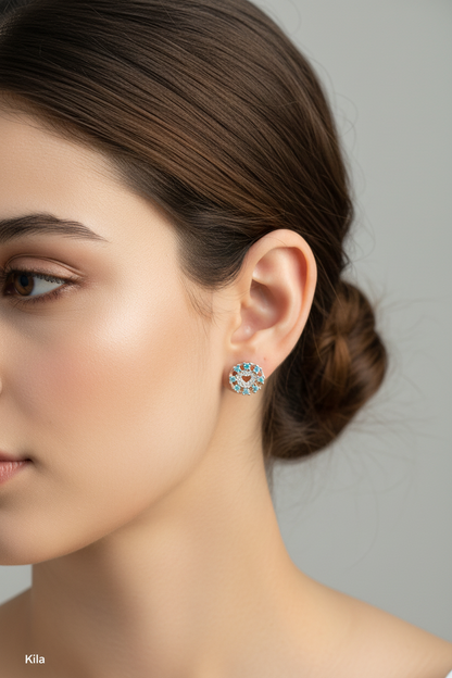 92.5 Silver Rose Gold Plated Studs | Stylish Elegant Design | Premium Jewellery