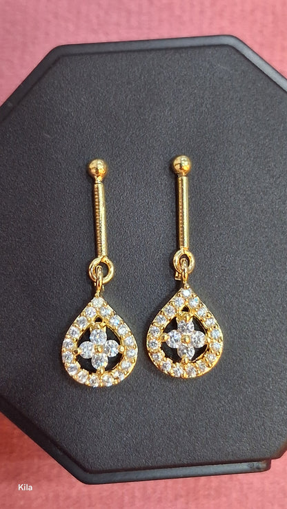 92.5 Silver Classic White Stone Bugadi Pair | Timeless Elegant Design | Jewellery