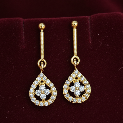 92.5 Silver Classic White Stone Bugadi Pair | Timeless Elegant Design | Jewellery