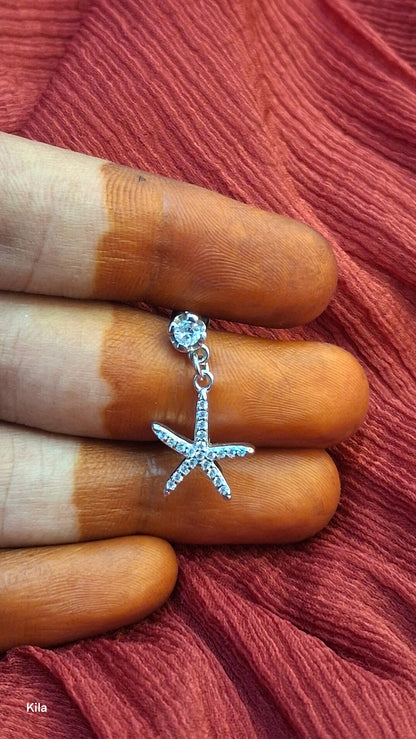 92.5 Silver Star Earrings | Stylish Trendy Design | Elegant Jewellery