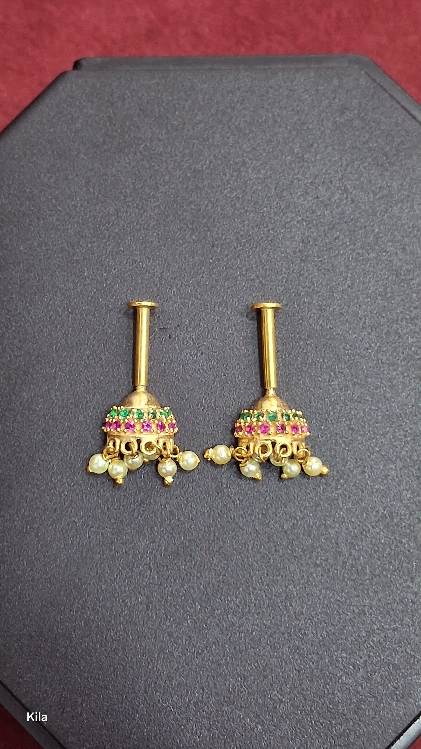 92.5 Silver Multicolor Jhumki Bugadi for Women | Traditional Ear Cuff Design | Ethnic Jewellery