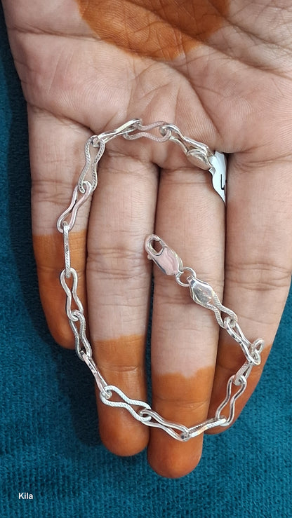 92.5 Silver Men’s Bracelet 8.5 Inches | Stylish Bold Design | Elegant Jewellery