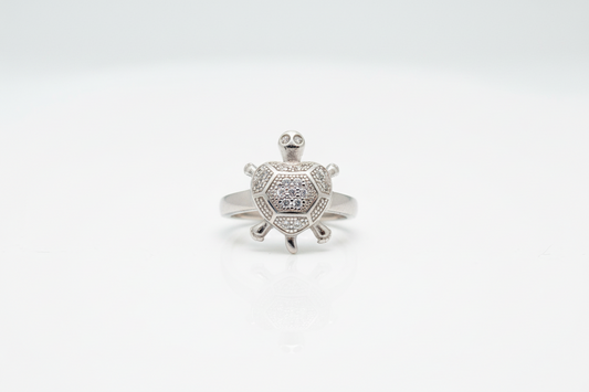 92.5 Silver Heart Tortoise Ring | Love & Protection Symbol | Elegant Jewellery