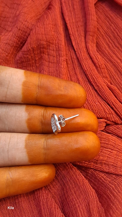 92.5 Silver Simple Studs | Stylish Clean Design | Elegant Jewellery