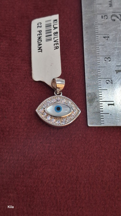 92.5 Silver Evil Eye Pendant | Protective Stylish Design | Elegant Jewellery