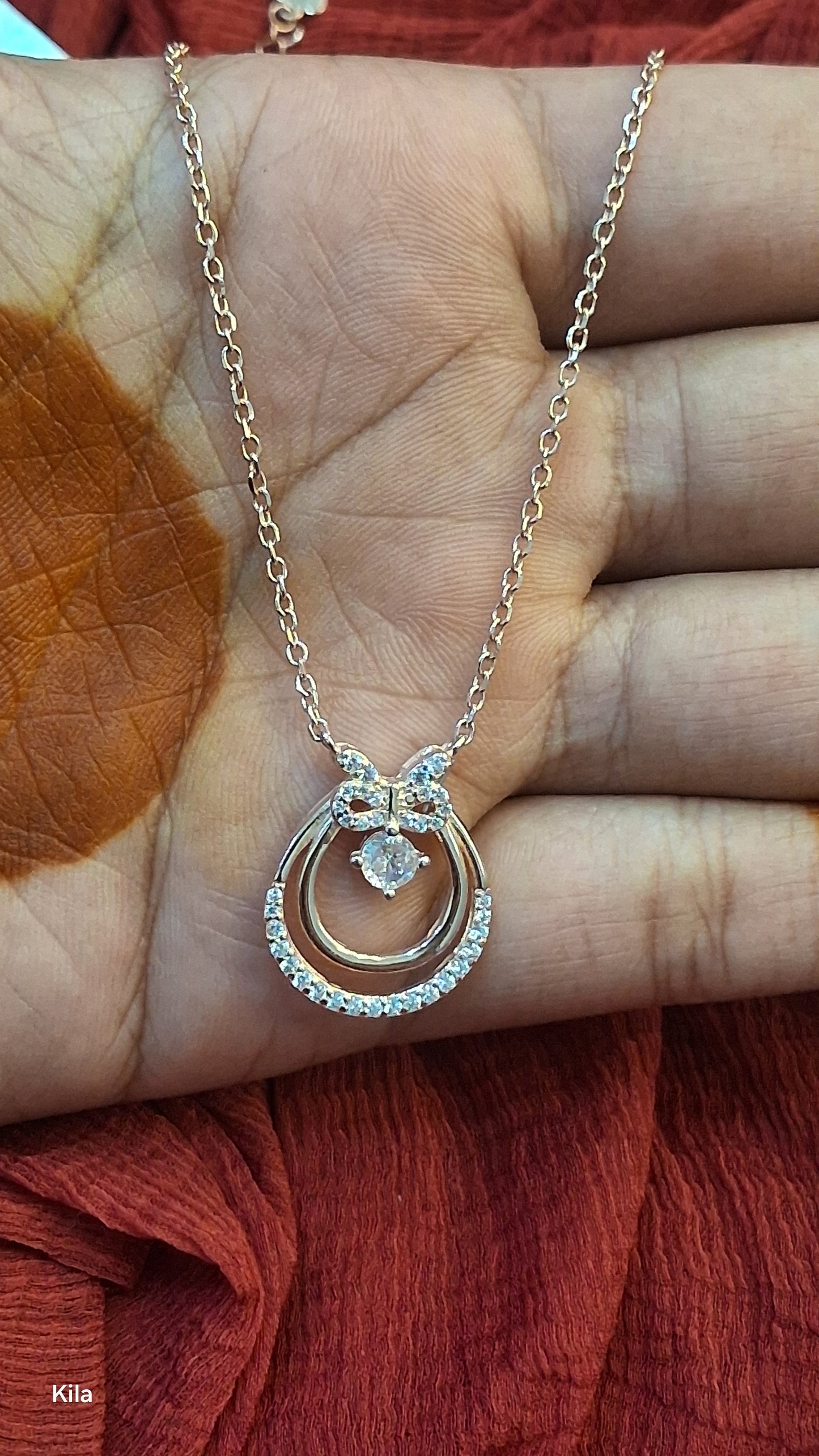 925 Silver Rose Gold Plated Chain 18 Inches | Stylish Elegant Design | Jewellery