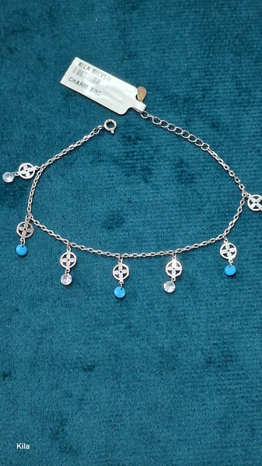 Silver stylish charm bracelet