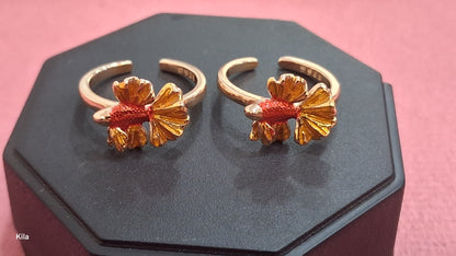 92.5 Silver Rose Gold Fish Toe Rings | Stylish Ocean Design | Jewellery