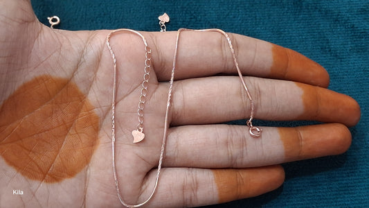 Silver stylish rose gold plated anklets