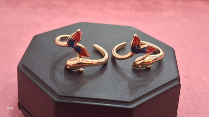 92.5 Silver Rose Gold Dolphin Toe Rings | Cute Ocean Inspired Design | Jewellery