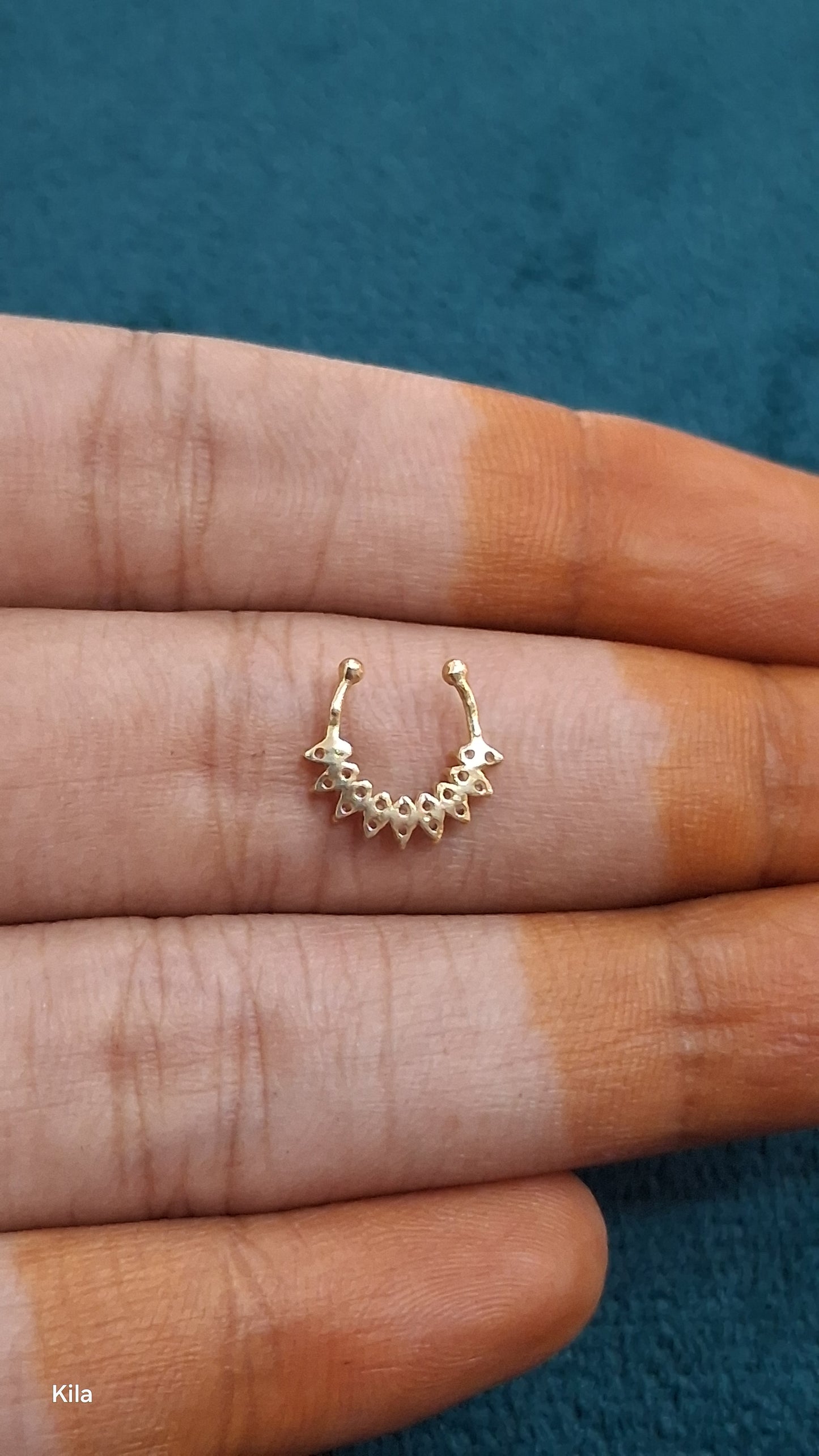 92.5 Silver Gold Plated Septum | Stylish Elegant Design | Fashion Jewellery