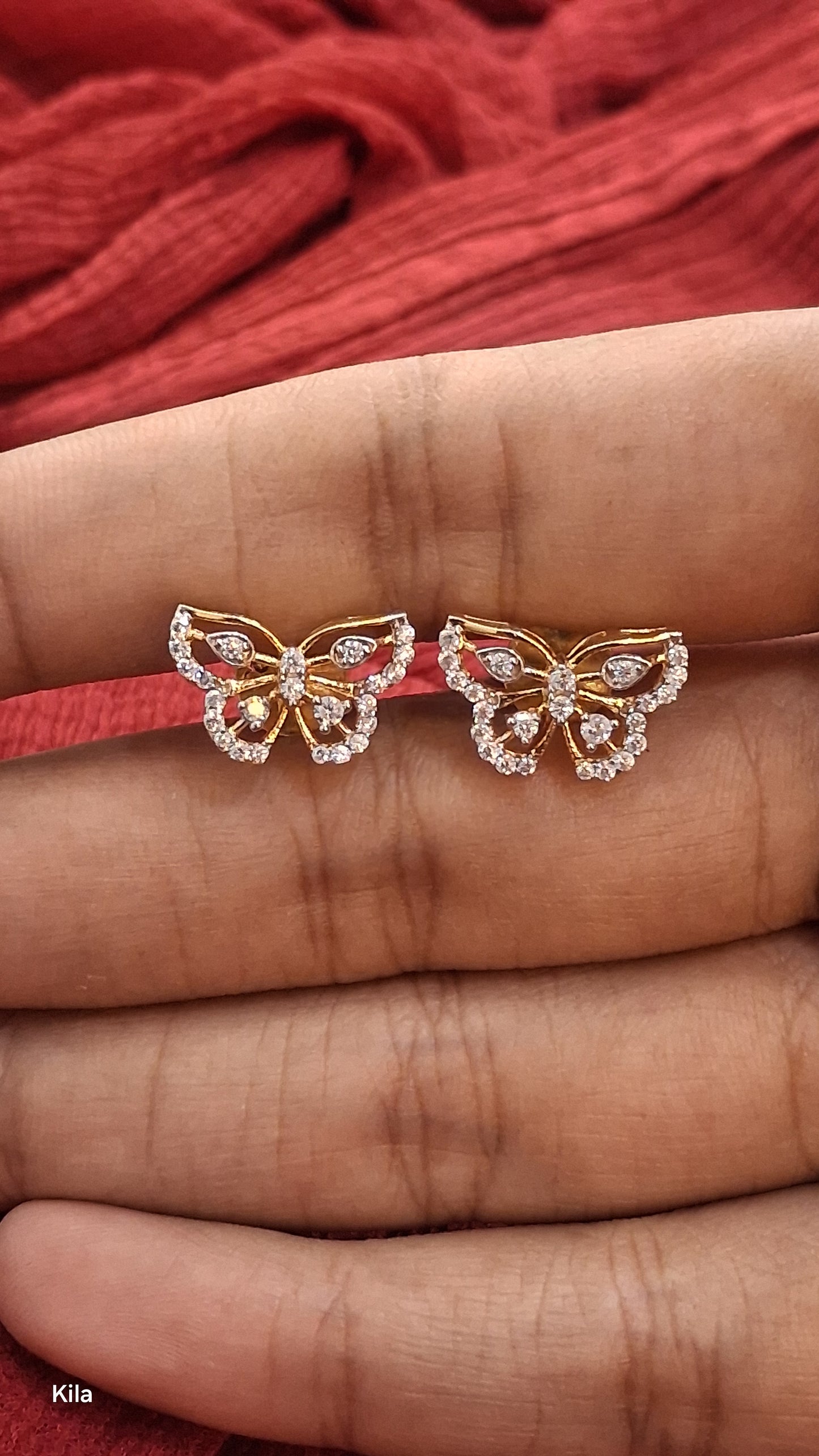 92.5 Silver Gold Plated Butterfly Pendant Set | Stylish Elegant Design | Premium Jewellery