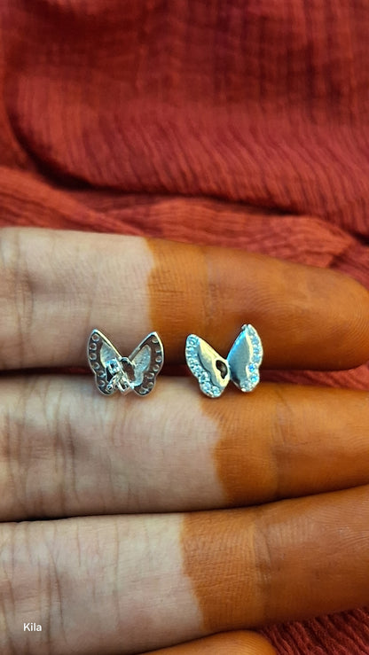 92.5 Silver Butterfly Studs | Stylish Elegant Design | Cute Jewellery