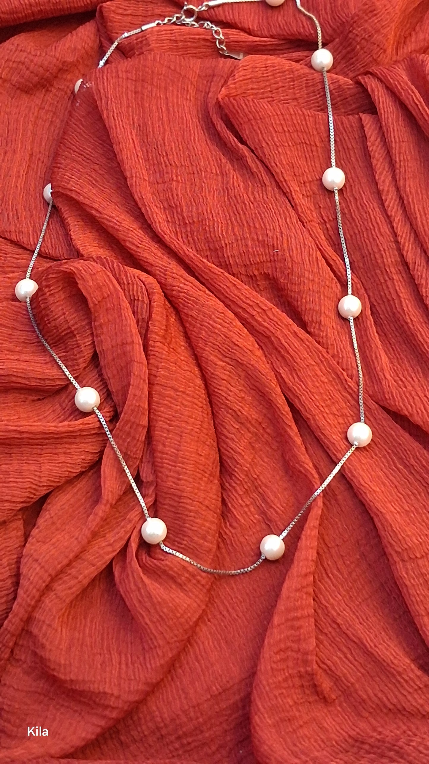 925 Silver Pearl Chain 18 Inches | Stylish Elegant Design | Jewellery