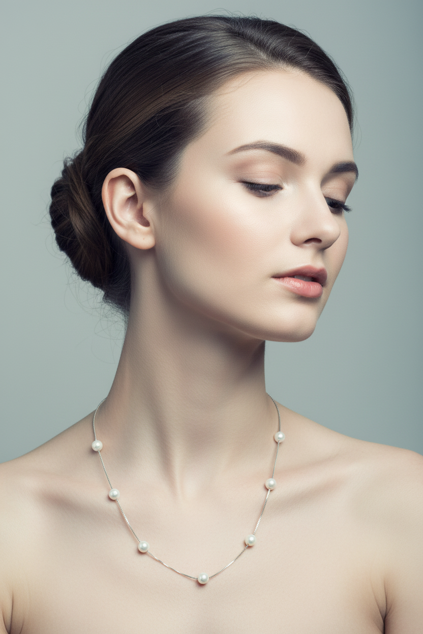 925 Silver Pearl Chain 18 Inches | Stylish Elegant Design | Jewellery