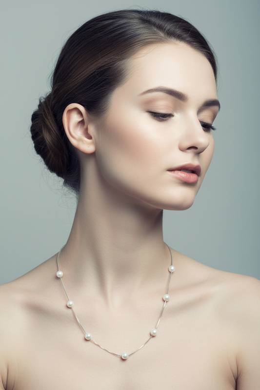925 Silver Pearl Chain 18 Inches | Stylish Elegant Design | Jewellery