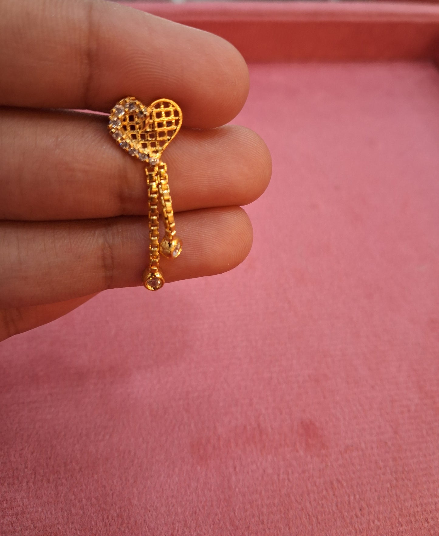 92.5 Silver Heart Shape Gold Plated Earrings | Romantic Elegant Design | Jewellery