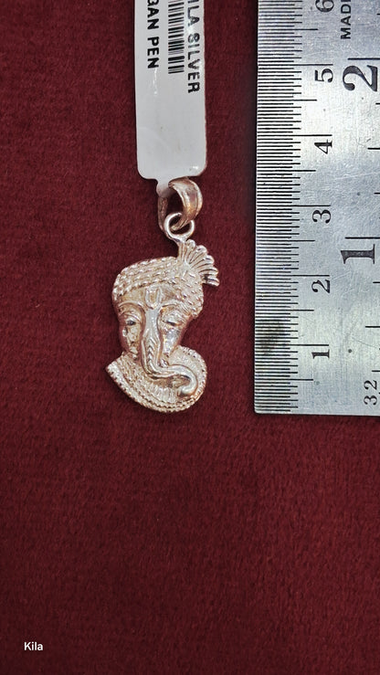 92.5 Silver Vinayaka Idol Pendant | Traditional Divine Design | Jewellery