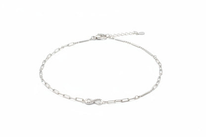 92.5 Silver Infinity Anklets | Stylish Eternal Design | Elegant Jewellery