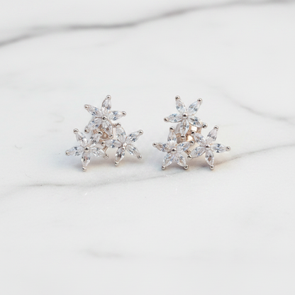 92.5 Silver Rose Gold Plated Star Studs | Stylish Trendy Design | Elegant Jewellery