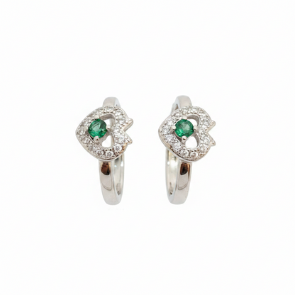 92.5 Silver Heart Green Stone Toe Rings | Premium Stylish Finish | Jewellery