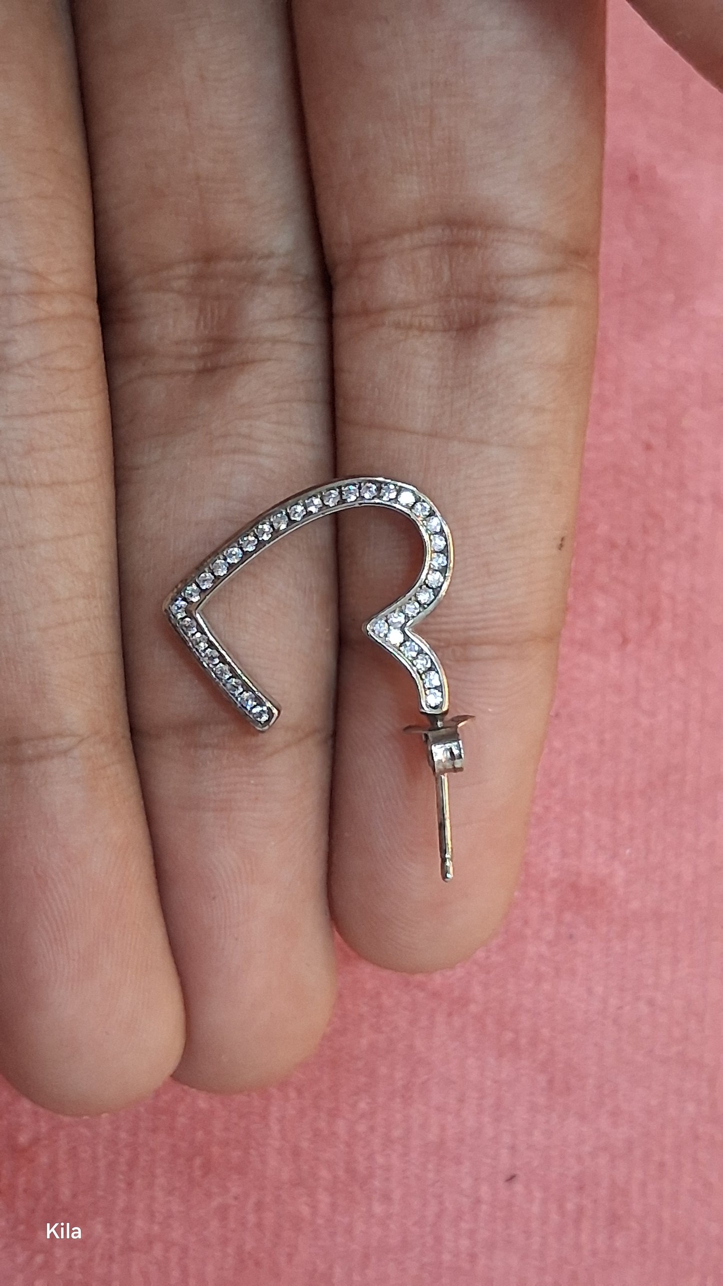 92.5 Silver Heart Shape Earrings | Romantic Elegant Design | Jewellery