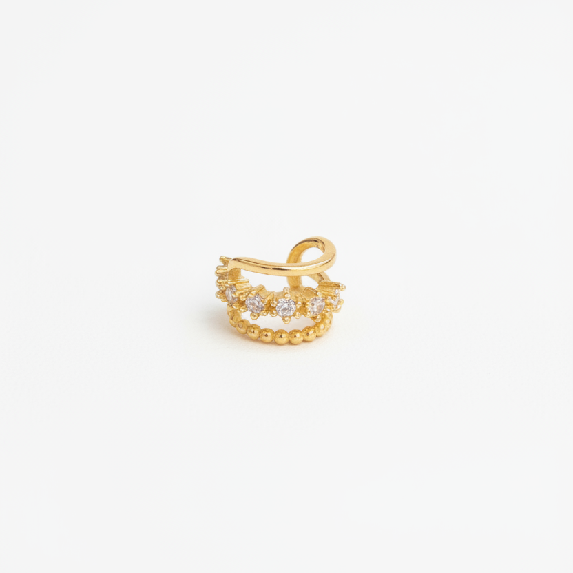 92.5 Silver Gold Plated Earcuff (Single Piece) | Stylish Modern Design | Jewellery