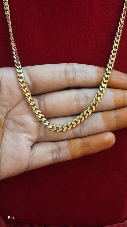 92.5 Silver Gold Plated Thaali Chain 19 Inches | Stylish Elegant Design | Jewellery