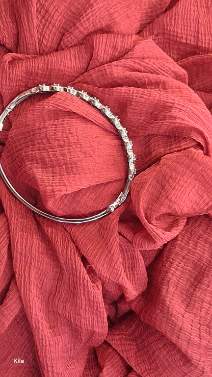 92.5 Silver Kada | Stylish Minimal Design | Elegant Jewellery