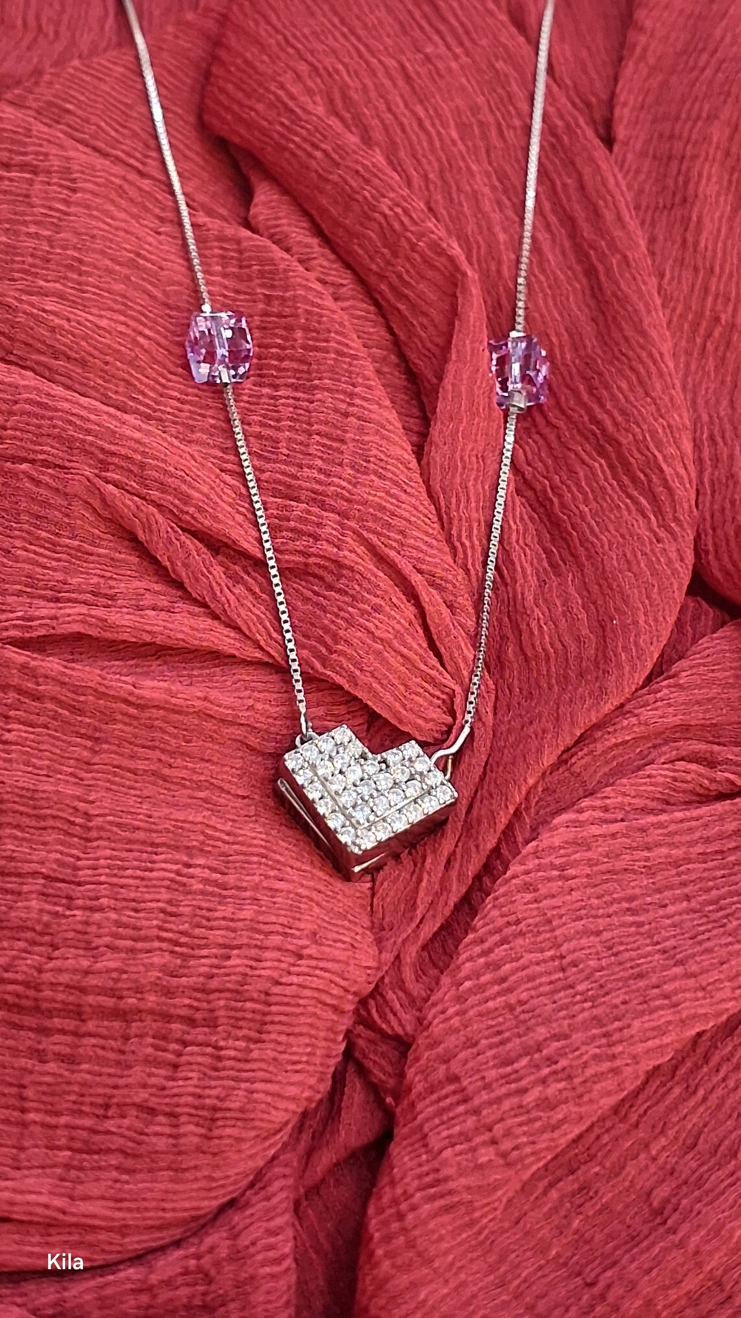 925 Silver Premium Chain 18 Inches with Magnet Heart | Stylish Romantic Design | Jewellery