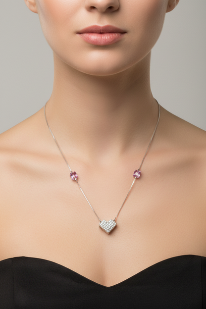 925 Silver Premium Chain 18 Inches with Magnet Heart | Stylish Romantic Design | Jewellery