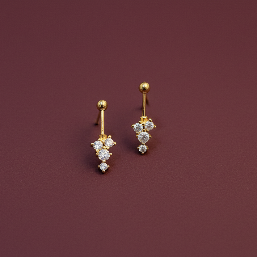 92.5 Silver Gold Plated Bugadi | Stylish Minimal Design | Elegant Jewellery