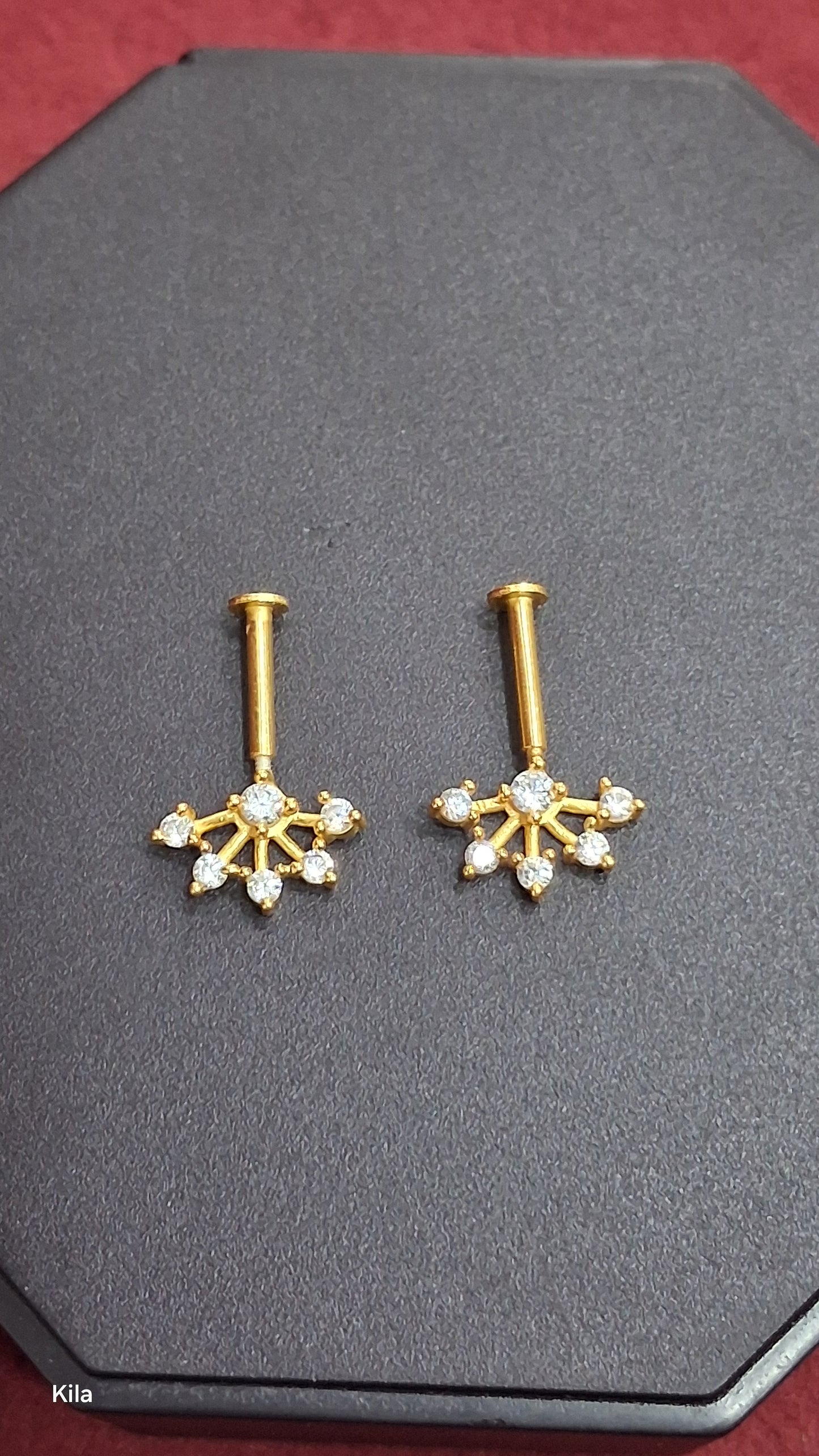 92.5 Silver Temple Bugadi Flat Head for Women | Traditional Ear Cuff Design | Ethnic Jewellery