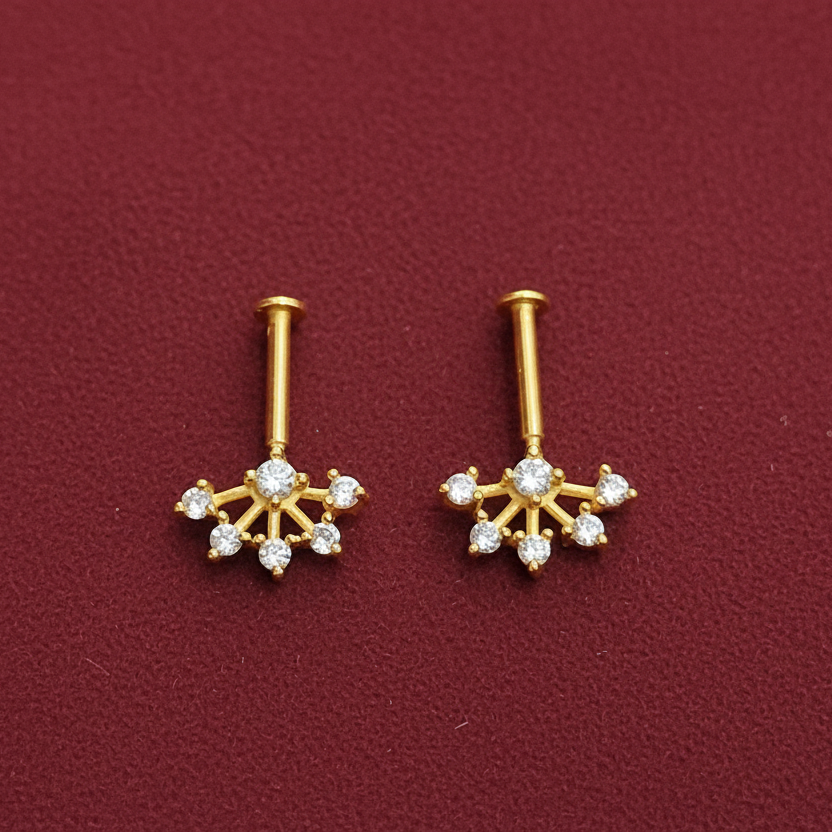 92.5 Silver Temple Bugadi Flat Head for Women | Traditional Ear Cuff Design | Ethnic Jewellery