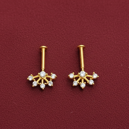 92.5 Silver Temple Bugadi Flat Head for Women | Traditional Ear Cuff Design | Ethnic Jewellery