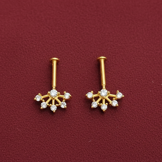 92.5 Silver Temple Bugadi Flat Head for Women | Traditional Ear Cuff Design | Ethnic Jewellery