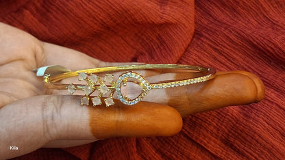 92.5 Silver Gold Plated Pink Stone Bracelet | Stylish Elegant Design | Premium Jewellery