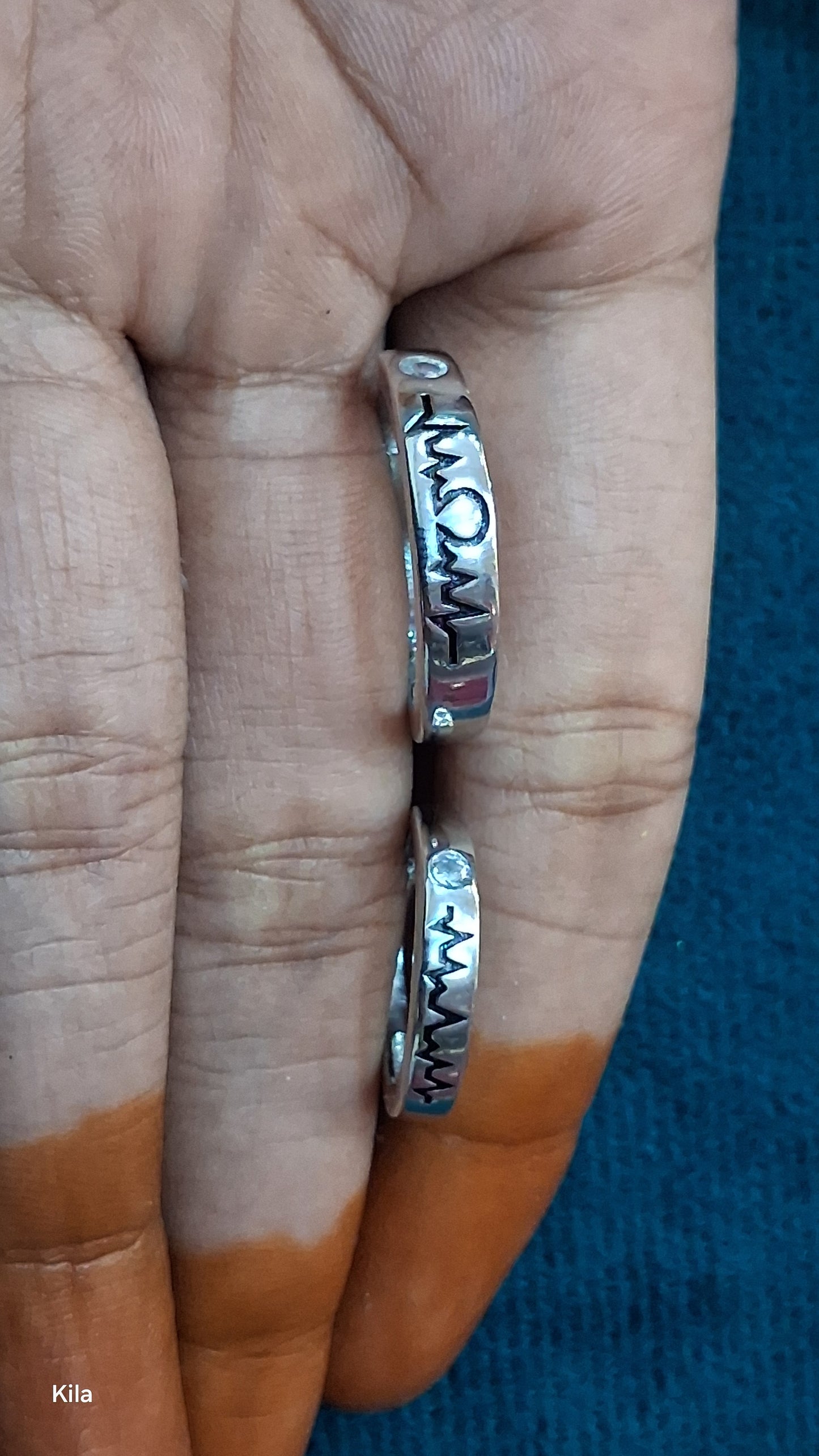 92.5 Silver Couple Rings (Men Size 19 | Women Size 8) | Stylish Elegant Design | Jewellery