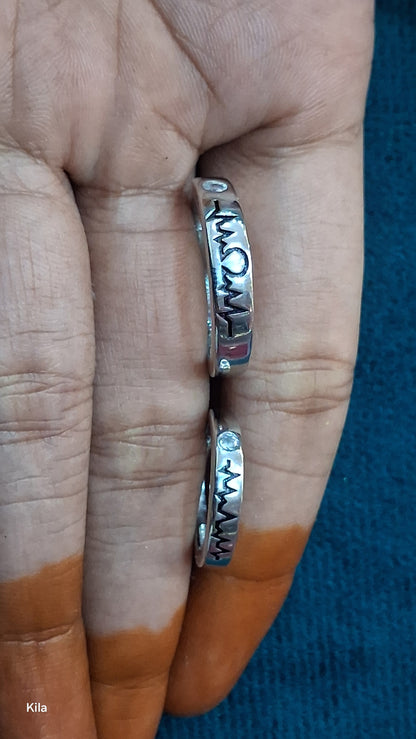 92.5 Silver Couple Rings (Men Size 19 | Women Size 8) | Stylish Elegant Design | Jewellery