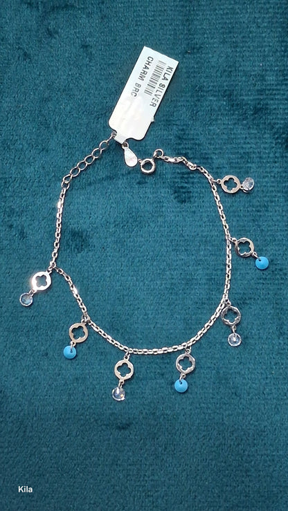 92.5 Silver Charm Bracelet | Stylish Minimal Design | Elegant Jewellery