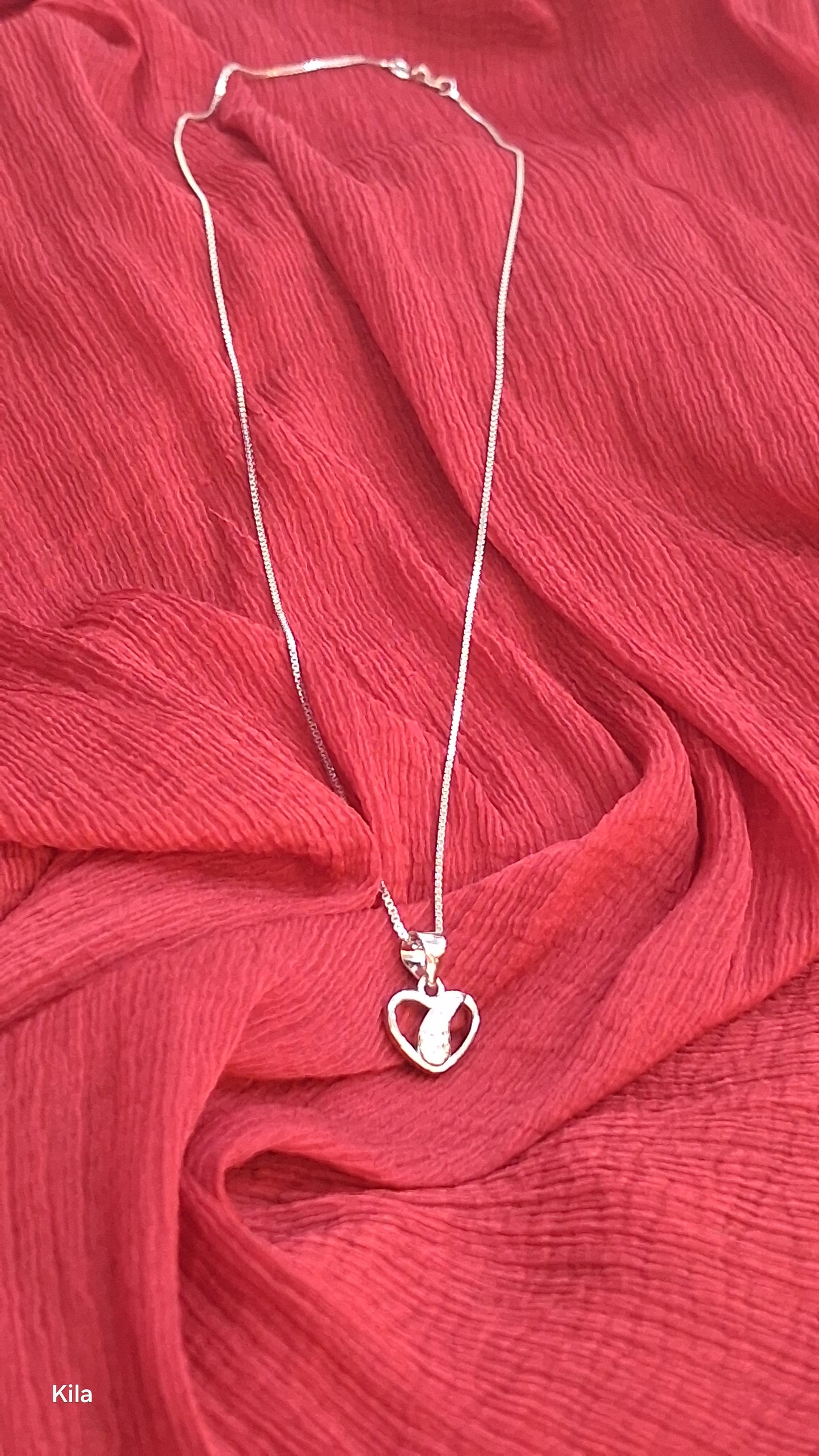 925 Silver Premium Heart Shape Chain 18 Inches | Stylish Romantic Design | Jewellery