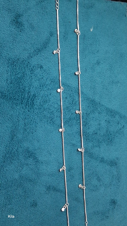 Silver stylish simple anklets