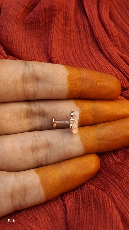 92.5 Silver Rose Gold Plated Studs | Stylish Elegant Design | Premium Jewellery