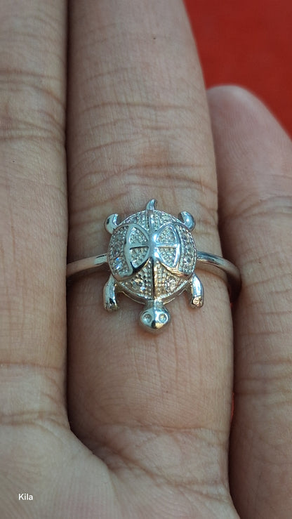 92.5 Silver Refined Tortoise Ring | Polished Finish | Stylish Jewellery