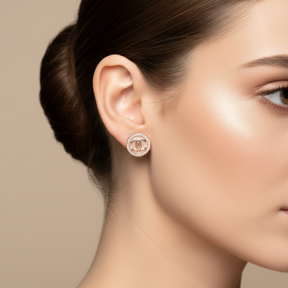 92.5 Silver Rose Gold Studs | Classic Elegant Finish | Stylish Jewellery