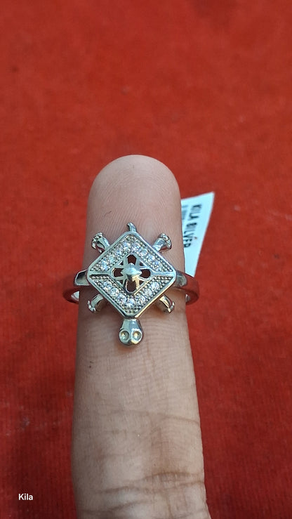 92.5 Silver Tortoise Ring for Women | Protective Symbol Design | Elegant Jewellery