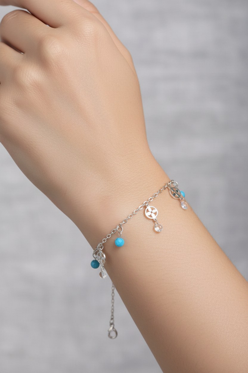 92.5 Silver Charm Bracelet | Stylish Premium Finish | Elegant Jewellery