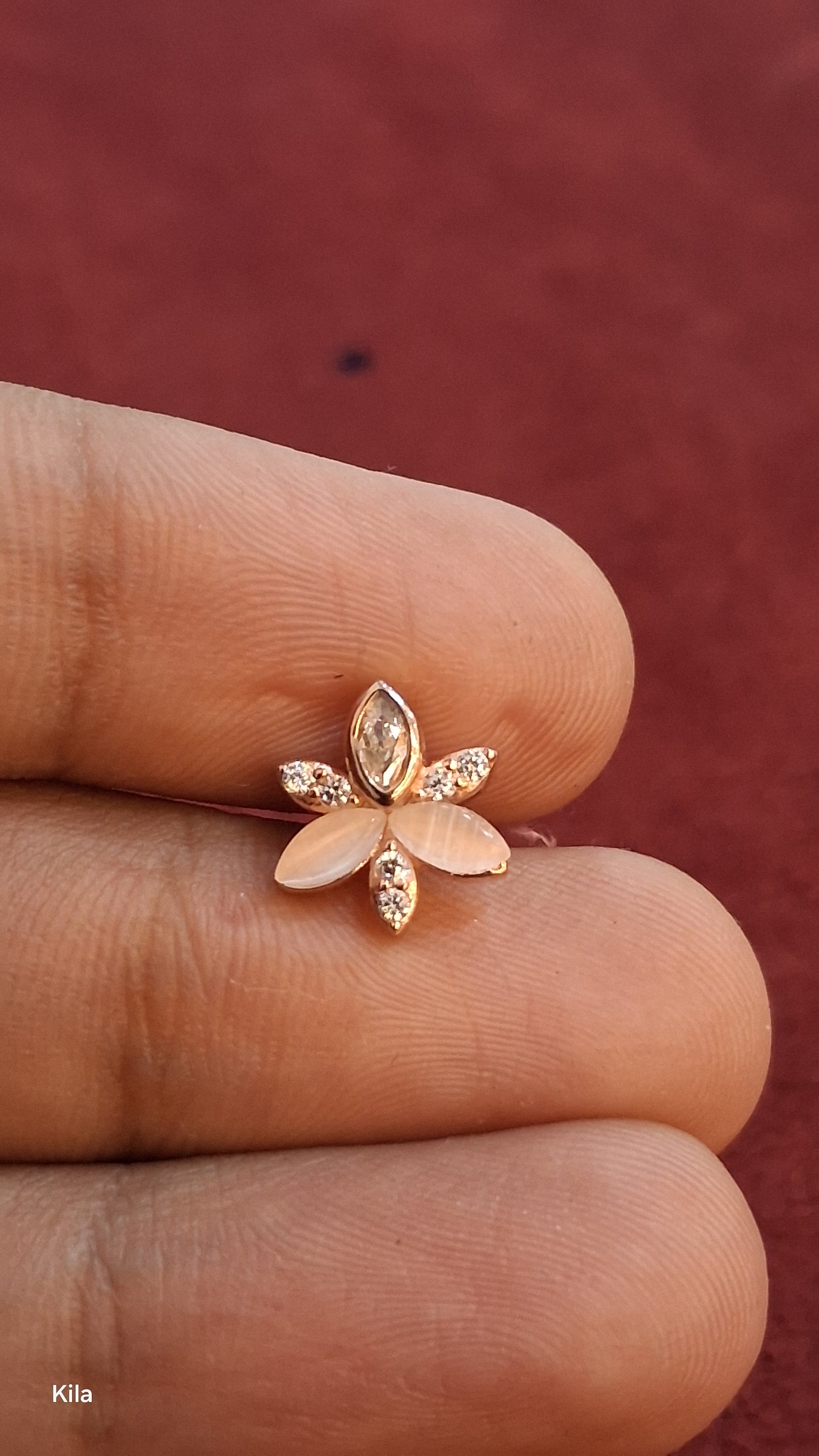 92.5 Silver Rose Gold Flower Studs | Premium Elegant Design | Stylish Jewellery