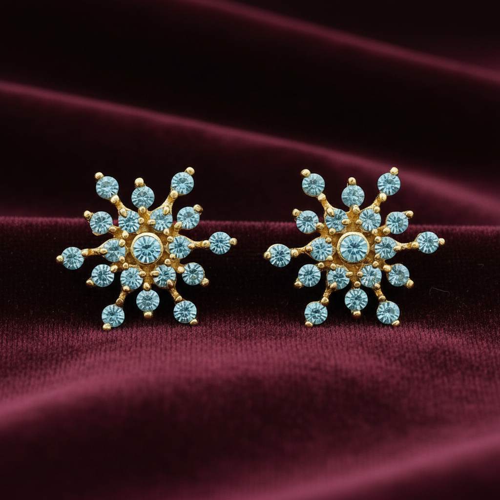 92.5 Silver Gold Plated Star Second Studs | Stylish Cute Design | Elegant Jewellery